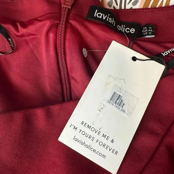 Lavish Alice Ponte Asymmetric Long-Sleeve Dress NWT size 12 - Picture 4 of 6